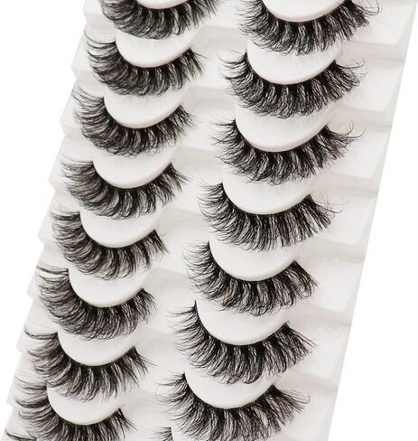 رموش صناعية، رموش D Curl، رموش قطاعية روسية، رموش شفافة ذات شريط شفاف، رموش ذات مظهر طبيعي (DT05) in Kuwait