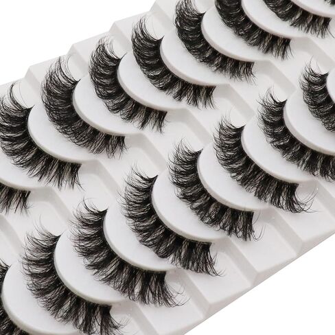 رموش صناعية، رموش D Curl، رموش قطاعية روسية، رموش شفافة ذات شريط شفاف، رموش ذات مظهر طبيعي (DT05) in Kuwait