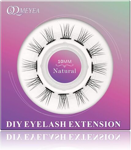 DIY Eyelash Extensions 0.07-D Curl 10mm Fluffy Single Length 12 Clusters Soft Wispy Light 3D Effect Natural Individual Cluster Lashes Home Eyelash Extensions D Curl Lashes Pack (10mm, 0.07-D-Fluffy) in Saudi Arabia