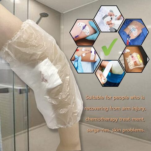 PICC Line Shower Cast Cover, Disposable Waterproof Elbow Bandage Wound Protect Sleeve, 20 Pcs, Fits Circumference: 17" - 22", 12" Long in Saudi Arabia