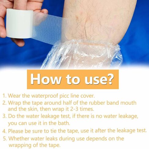 PICC Line Shower Cast Cover, Disposable Waterproof Elbow Bandage Wound Protect Sleeve, 20 Pcs, Fits Circumference: 17" - 22", 12" Long in Saudi Arabia
