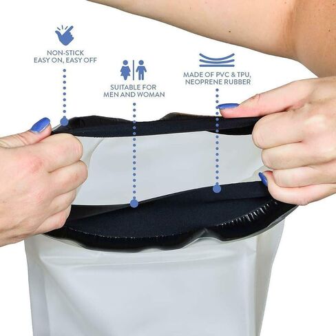 Waterproof Extra Large Leg cast Cover for Shower Adults, Extra Wide Foot Cast Protector Watertight Leg Shower Boot for Plus Size Foot Casts Orthopedic Boots, Toe Bunion Post Surgery Bandage Wrap in Kuwait