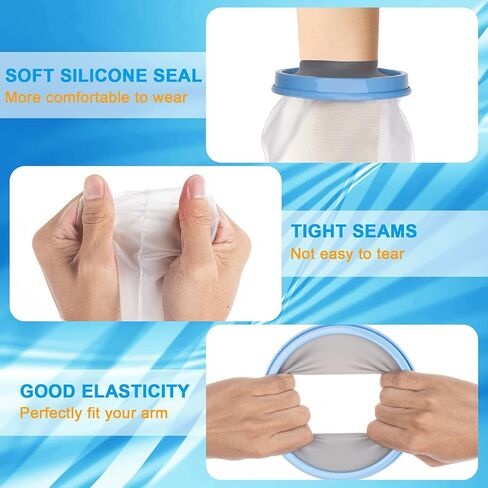 غطاء مصبوب يدوي من Qbily لحمام الدش، غطاء مصبوب مقاوم للماء للبالغين، واقي ضمادة جروح قابل لإعادة الاستخدام لليد والمعصم والأصابع والجراحة والحروق وإمساك أفضل وختم مثالي وأكثر ملاءمة in Kuwait
