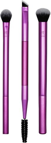 Real Techniques Brow Shaping Set, Spoolie, Tweezers & Brow Brushes, Dual-Ended Tools, For Styling, & Shaping Eyebrows, Get Full, Fluffy Brows, Multiuse Brushes, Cruelty-Free, 3 Piece Set in Saudi Arabia