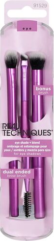 Real Techniques Brow Shaping Set, Spoolie, Tweezers & Brow Brushes, Dual-Ended Tools, For Styling, & Shaping Eyebrows, Get Full, Fluffy Brows, Multiuse Brushes, Cruelty-Free, 3 Piece Set in Saudi Arabia
