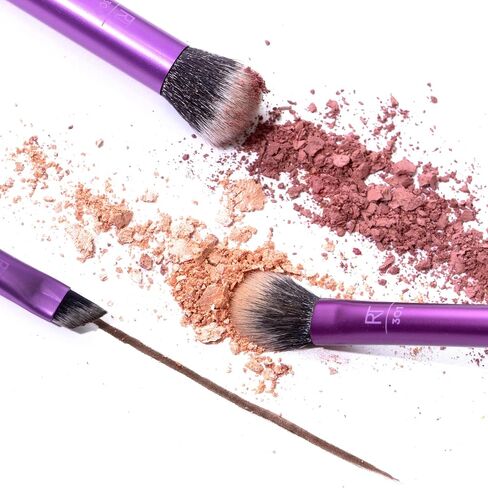 Real Techniques Brow Shaping Set, Spoolie, Tweezers & Brow Brushes, Dual-Ended Tools, For Styling, & Shaping Eyebrows, Get Full, Fluffy Brows, Multiuse Brushes, Cruelty-Free, 3 Piece Set in Saudi Arabia