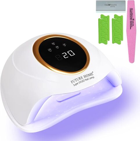 UV Nail Lamp, Future Home 120W LED Light for Gel Nails with 63 Lamp Beads, 4 Timer Settings, Auto Sensor - UV Light for Nails in Saudi Arabia