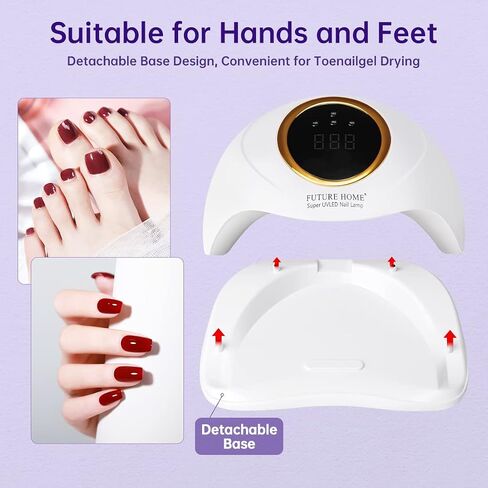UV Nail Lamp, Future Home 120W LED Light for Gel Nails with 63 Lamp Beads, 4 Timer Settings, Auto Sensor - UV Light for Nails in Saudi Arabia