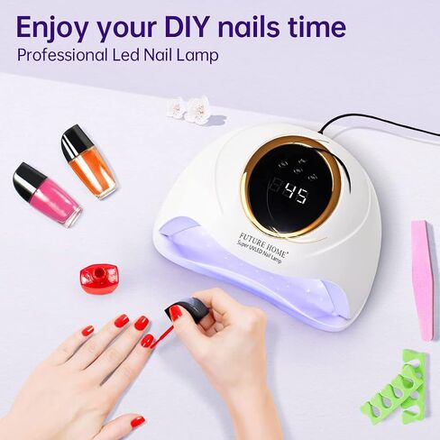 UV Nail Lamp, Future Home 120W LED Light for Gel Nails with 63 Lamp Beads, 4 Timer Settings, Auto Sensor - UV Light for Nails in Saudi Arabia