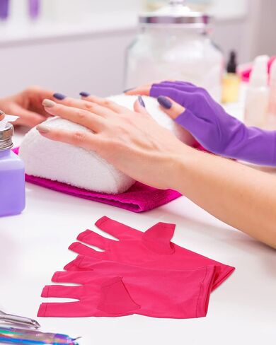 Jeyiour 9 Pairs Anti UV Gloves for Nail Lamp UV Protection Gloves for Nail Professional Gel Manicure Gloves Bulk for Women Girl Cycling Hiking Camping Driving Avoid Skin Damage in Saudi Arabia