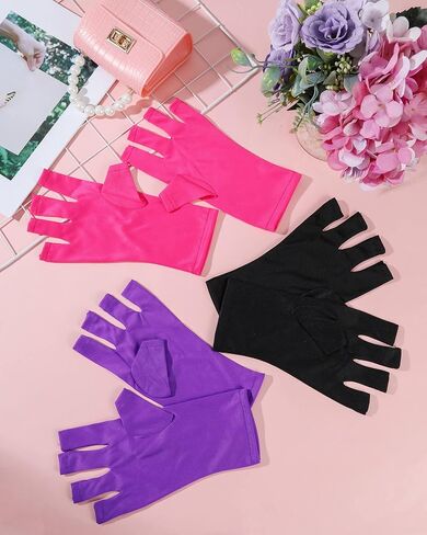 Jeyiour 9 Pairs Anti UV Gloves for Nail Lamp UV Protection Gloves for Nail Professional Gel Manicure Gloves Bulk for Women Girl Cycling Hiking Camping Driving Avoid Skin Damage in Saudi Arabia