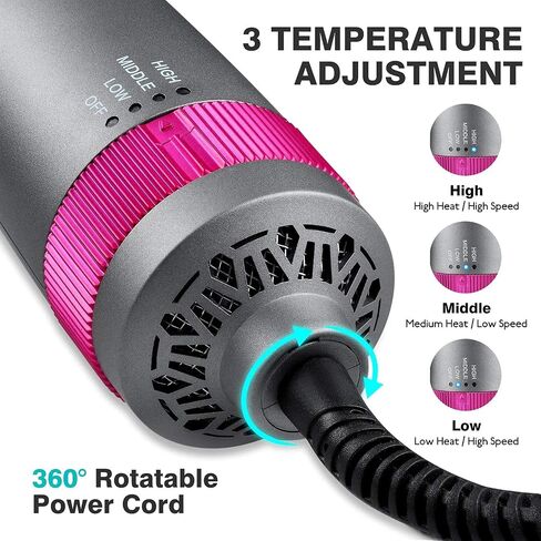 6 in 1 Hair Dryer Brush and Volumizer, Detachable Styler, One-Step Hot Air for Straightening Curling Drying Combing Styling in Saudi Arabia