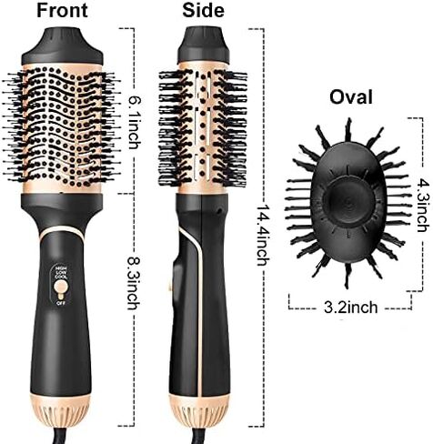 6 in 1 Hair Dryer Brush and Volumizer, Detachable Styler, One-Step Hot Air for Straightening Curling Drying Combing Styling in Saudi Arabia
