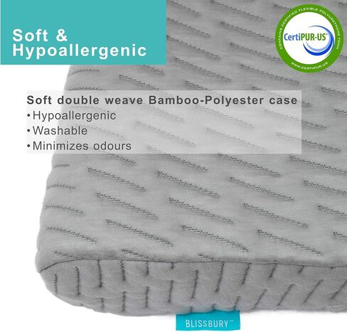 BLISSBURY Contour Pillow, Sandwich Memory Foam Contour Pillow | Curved Pillow for Neck Pain, Neck Support for Back, Stomach, Side Sleepers - Includes a Bamboo Case & Hypoallergenic Charcoal Foam in Saudi Arabia