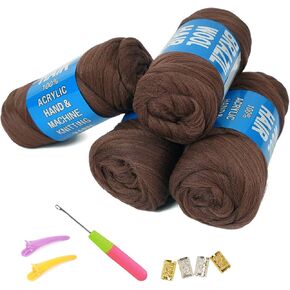 100% Brazilian Wool Hair Acrylic Yarn For African Hair Jumbo Braids/Senegalese Twist/Faux Locs/Wraps/Dreadlocks (1Roll, Natural Black) in Saudi Arabia