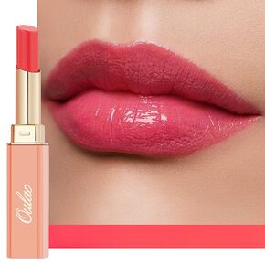 Oulac Apple Red Lipstick - Moisturizing Lip Stick Glossy Solid Shine Lip Gloss, Sheer Shine Juicy Finish, Lightweight and Hydrating Formula for Dry Lip Care, Vegan 2.2g/0.07oz (01)
