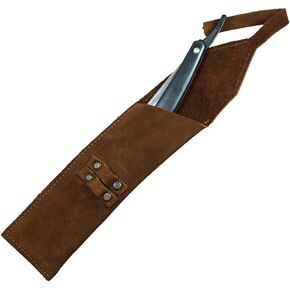 Rustic Leather Straight Razor Case Handmade by Hide & Drink (Blue Suede) in Kuwait