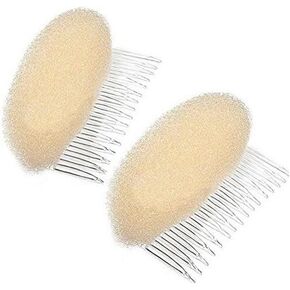 2PCS 29 Teeth Hair Fringe Volume Bump Up Inserts Tools-Hair Pin Hair Styling Clip Hair Charming Insert Do Beehive Tool Maker Hair Comb Hair Style Accessories (Beige)
