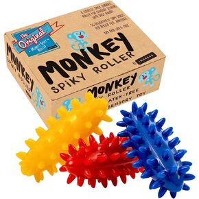 The Original Monkey Spiky Sensory Rollers (Pack of 3) - Unbreakable Fidget Toys / Sensory Toy - BPA / Phthalate / Latex-Free - Excellent Monkey Fidgets - by Impresa in Saudi Arabia