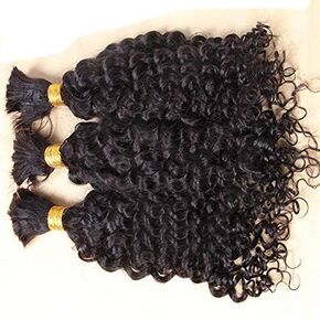 Bulk Human Hair for Braiding Curly 100% Unprocessed Brazilian No Weft Human Hair Deep Curly 100g/Bundle 10 to 24Inch Remy Hair Bulk Natural Color 10Inch in Saudi Arabia