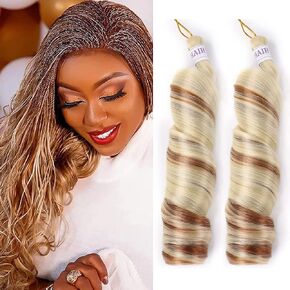 French Curly Braiding Hair for Box Braids 8 Packs 12 Inch 85G/Pack Loose Wave Braiding Hair Nature Black Crochet Spanish Curly Synthetic Hair Extensions for Women #1B (12 Inch,8 Packs) in Saudi Arabia