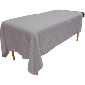 Body Linen Waffle Weave Massage Table Blankets - Soft and Stylish 50/50 Polyester-Cotton Blend - 66 by 90 inches -Available in White, Natural and Gray - 1 Pack Gray