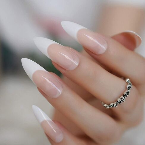 CoolNail Rose Hot Red Nail Long Sharp Head Fake Nails 24-Pcs Rose Red Color Curved False Nail Full Designed Nails valse nagels in Saudi Arabia