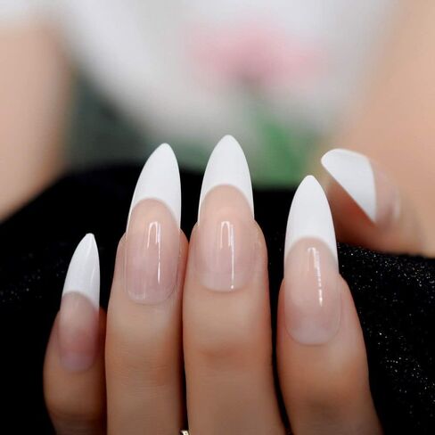 CoolNail Rose Hot Red Nail Long Sharp Head Fake Nails 24-Pcs Rose Red Color Curved False Nail Full Designed Nails valse nagels in Saudi Arabia