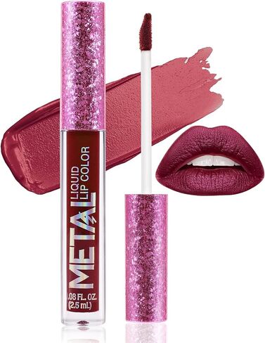 Boobeen Metallic Liquid Lipsticks Matte Lips Lipstick Pearl Glitter Lip Gloss High Pigment Long Lasting Nonstick Lip Glaze Makeup for Women and Girls in Saudi Arabia