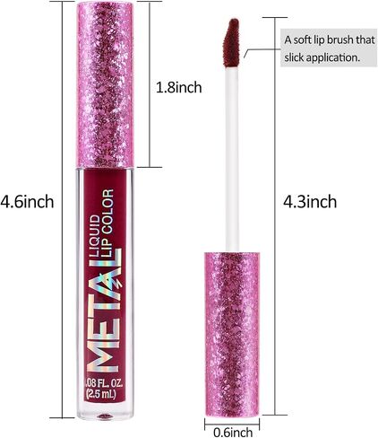 Boobeen Metallic Liquid Lipsticks Matte Lips Lipstick Pearl Glitter Lip Gloss High Pigment Long Lasting Nonstick Lip Glaze Makeup for Women and Girls in Saudi Arabia