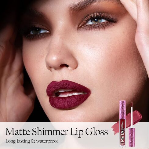 Boobeen Metallic Liquid Lipsticks Matte Lips Lipstick Pearl Glitter Lip Gloss High Pigment Long Lasting Nonstick Lip Glaze Makeup for Women and Girls in Saudi Arabia