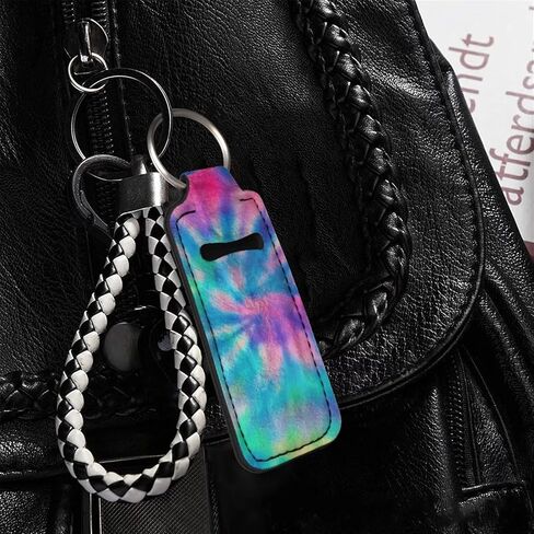 حامل سلسلة مفاتيح بأكمام أحمر الشفاه من COEQINE مع نمط كسل لطيف وعيدان شفاه مرنة وحامل سلسلة مفاتيح وحقيبة بلسم الشفاه للنساء والفتيات in Kuwait