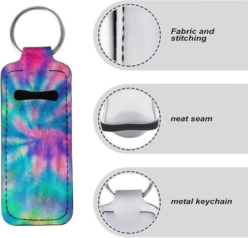 حامل سلسلة مفاتيح بأكمام أحمر الشفاه من COEQINE مع نمط كسل لطيف وعيدان شفاه مرنة وحامل سلسلة مفاتيح وحقيبة بلسم الشفاه للنساء والفتيات in Kuwait