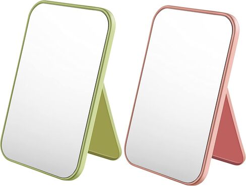 مرآة مكياج سطح المكتب من بونبون، مرآة مكياج قابلة للطي على سطح الطاولة، صغيرة الحجم مع حامل للطاولة والحمام والمكتب وغرفة النوم، قطعتان in Kuwait