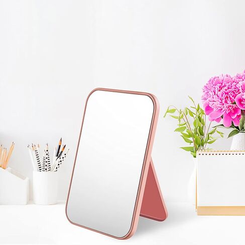 مرآة مكياج سطح المكتب من بونبون، مرآة مكياج قابلة للطي على سطح الطاولة، صغيرة الحجم مع حامل للطاولة والحمام والمكتب وغرفة النوم، قطعتان in Kuwait