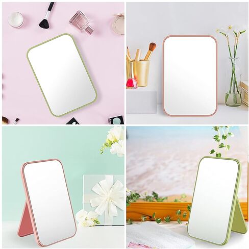 مرآة مكياج سطح المكتب من بونبون، مرآة مكياج قابلة للطي على سطح الطاولة، صغيرة الحجم مع حامل للطاولة والحمام والمكتب وغرفة النوم، قطعتان in Kuwait