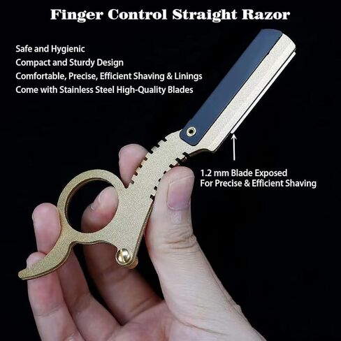 مجموعة حلاقة مستقيمة مع شفرات، ماكينة حلاقة كلاسيكية ذات حافة مستقيمة لحلاقة دقيقة ودقيقة، ماكينة حلاقة يدوية احترافية لتشذيب اللحية، نافاجا دي باربيرو in Kuwait