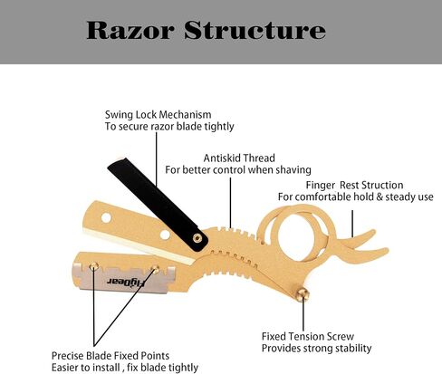 مجموعة حلاقة مستقيمة مع شفرات، ماكينة حلاقة كلاسيكية ذات حافة مستقيمة لحلاقة دقيقة ودقيقة، ماكينة حلاقة يدوية احترافية لتشذيب اللحية، نافاجا دي باربيرو in Kuwait