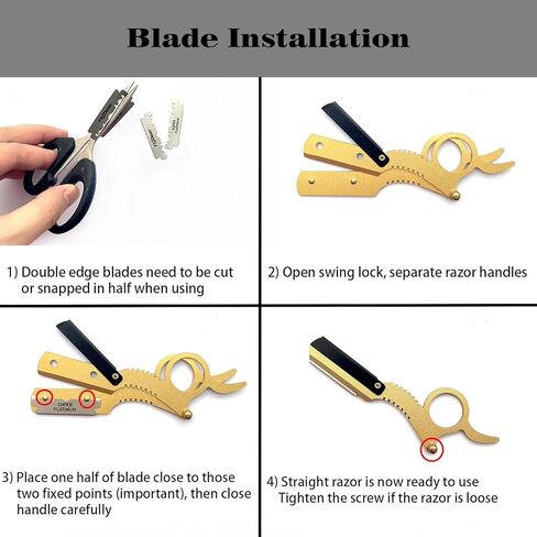 مجموعة حلاقة مستقيمة مع شفرات، ماكينة حلاقة كلاسيكية ذات حافة مستقيمة لحلاقة دقيقة ودقيقة، ماكينة حلاقة يدوية احترافية لتشذيب اللحية، نافاجا دي باربيرو in Kuwait