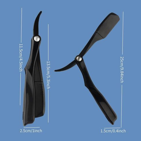 Barber Straight Razor, Professional Straight Edge Razor, Stainless Steel Barber Single Blade Edge Razors for Men Close Shaving - Black in Saudi Arabia