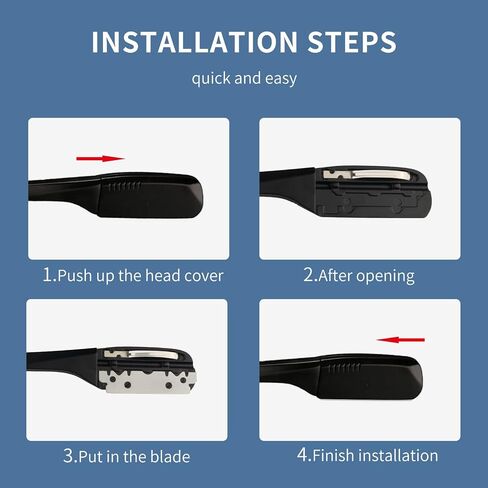 Barber Straight Razor, Professional Straight Edge Razor, Stainless Steel Barber Single Blade Edge Razors for Men Close Shaving - Black in Saudi Arabia