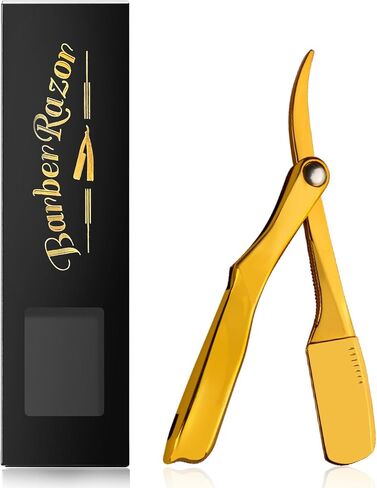 Barber Straight Razor, Professional Straight Edge Razor, Stainless Steel Barber Single Blade Edge Razors for Men Close Shaving - Black in Saudi Arabia