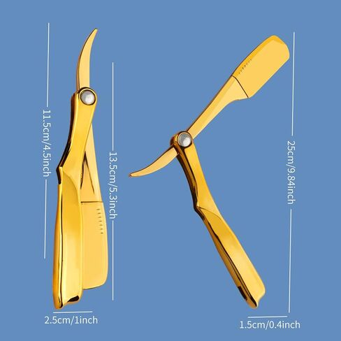 Barber Straight Razor, Professional Straight Edge Razor, Stainless Steel Barber Single Blade Edge Razors for Men Close Shaving - Black in Saudi Arabia