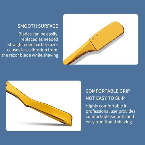 Barber Straight Razor, Professional Straight Edge Razor, Stainless Steel Barber Single Blade Edge Razors for Men Close Shaving - Black in Saudi Arabia