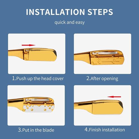 Barber Straight Razor, Professional Straight Edge Razor, Stainless Steel Barber Single Blade Edge Razors for Men Close Shaving - Black in Saudi Arabia