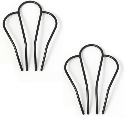 Premium Metal Hair Side Combs - 2-Piece Set | Black Color - Hair Combs for Women Accessories | Hair Fork Clip, Side Hair Comb, French Twist Tool in Saudi Arabia