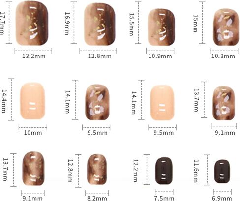 Stick on Finger Nails with Designs, 24Pcs Full Cover Reusable False Nails Kits, Glue on Nails Short Square, Artificial Fingernails Acrylic Fake Nails for Women, Press on Nails Coffin Shape（R257） in Saudi Arabia