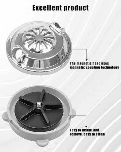 EMIHO BF-004 Magnetic Jet Motor Head 4 Pin Fit for Luraco Jet Motor Pedicure SPA Chair Part Includes Propeller and Cap, Silver in Saudi Arabia