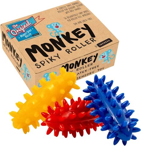 بكرات Monkey Spiky الحسية الأصلية (عبوة من 3) - ألعاب تململ غير قابلة للكسر / لعبة حسية - خالية من البيسفينول A / الفثالات / اللاتكس - ألعاب قرد ممتازة - من إمبريسا in Saudi Arabia