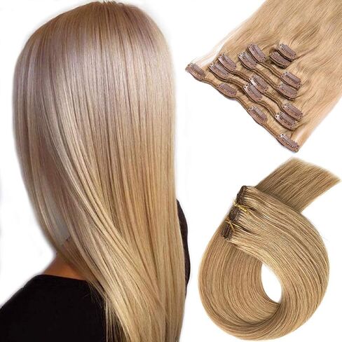Clip in Hair Extensions, Golden Brown Hair Extensions Real Human Hair Clip ins 12 Inch Double Weft Clip in Hair Extensions Real Human Hair Clip in Extensions 70G 7 Pieces Clip on for Women in Saudi Arabia